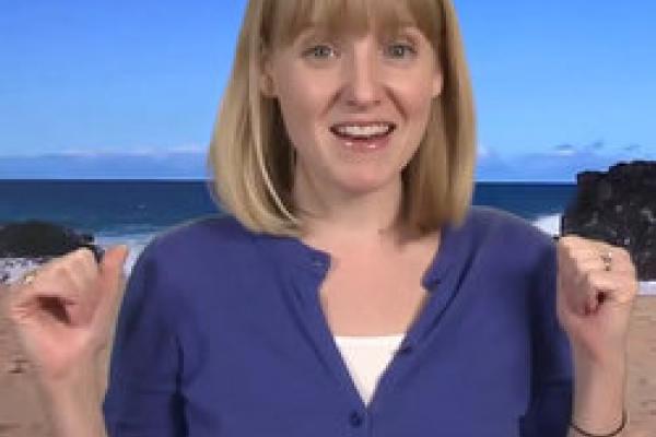 Kristin Smock in front of green screen