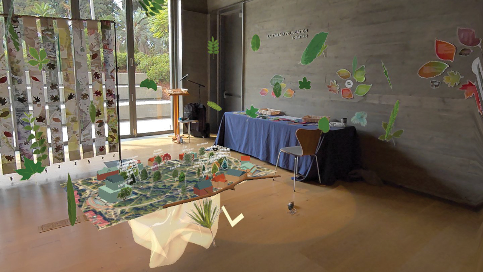 Virtual map of the Oval trees and leaves in the museum space