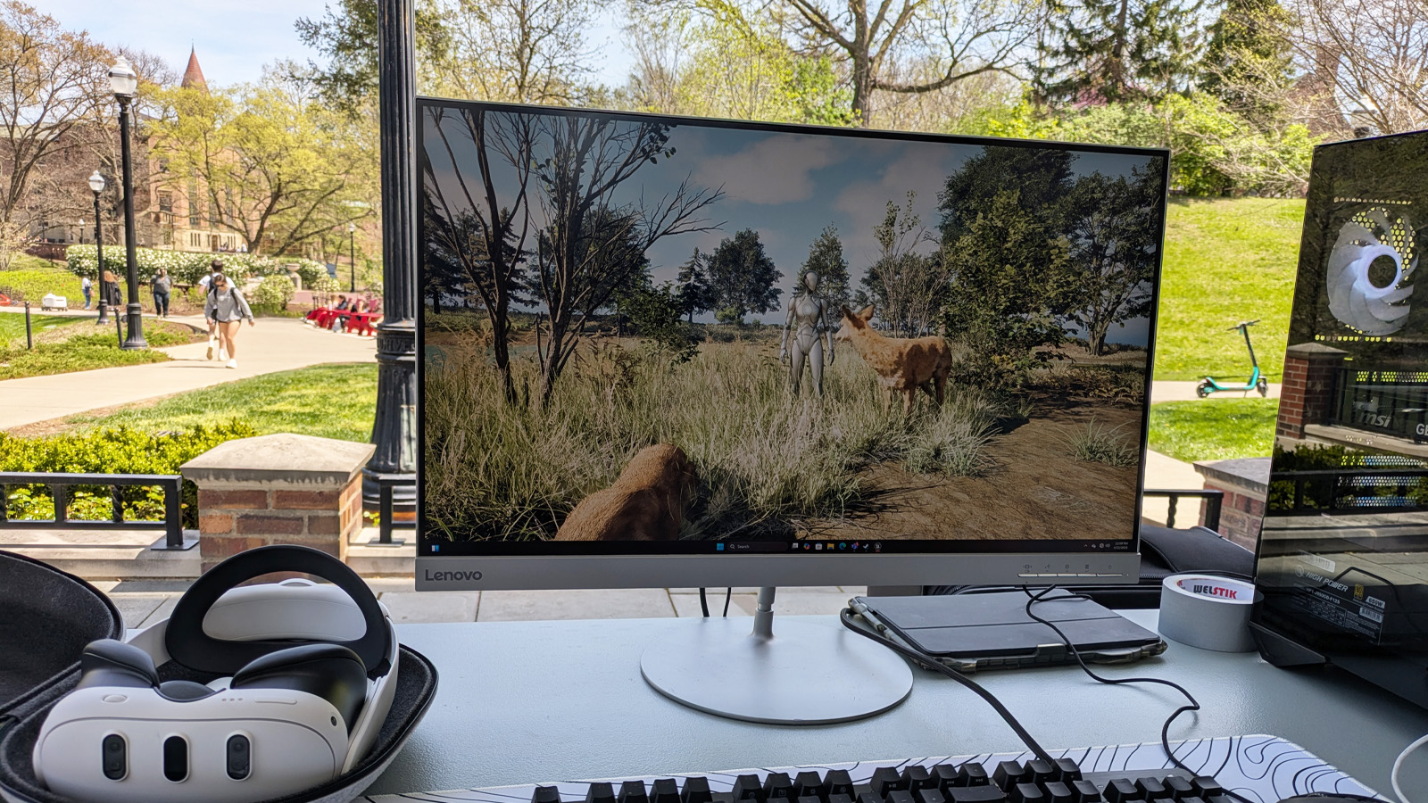 Computer monitor with the game environment