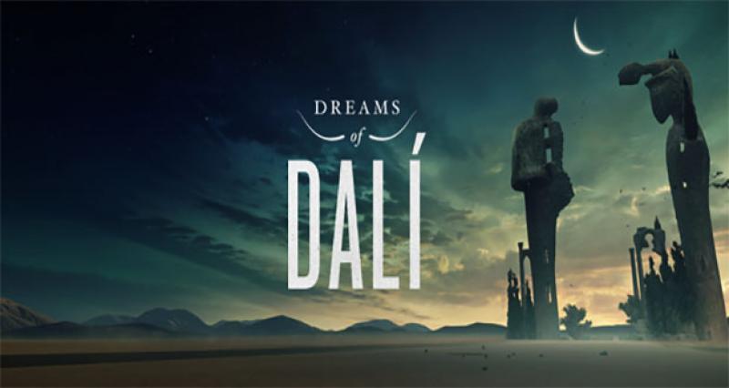 Desert landscape at dusk. Text reads 'Dreams of Dali'.