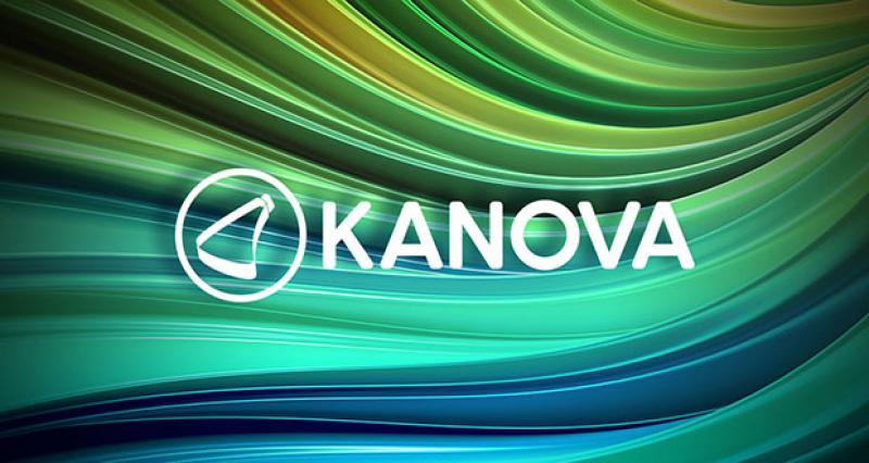 Green wavy background, text 'Kanova'