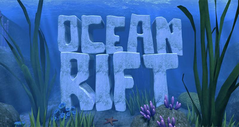 Under water ocean scene with text center 'Ocean Rift'.