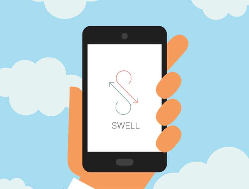 Swell App screen on phone
