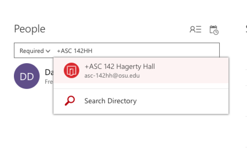 Figure showing Outlook calendar choices