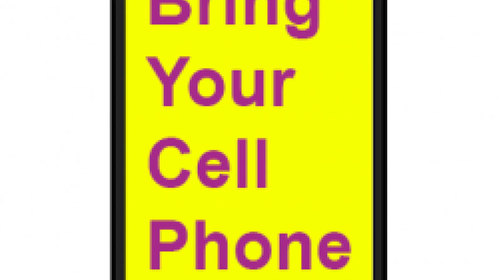 Smartphone image with text