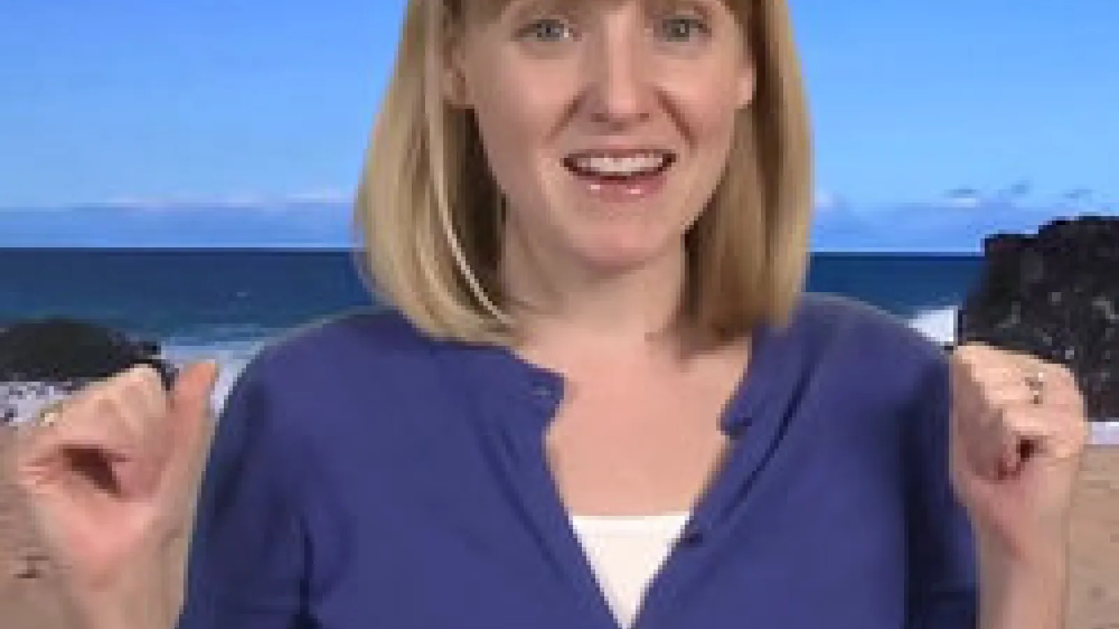 Kristin Smock in front of green screen