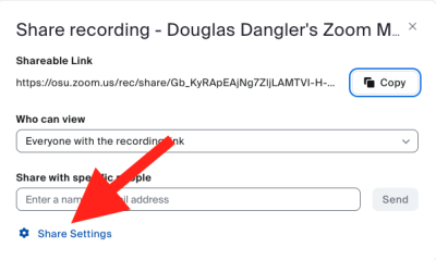 Image 2: Share settings in Zoom
