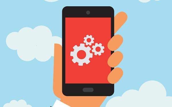 Mobile phone app development illustration