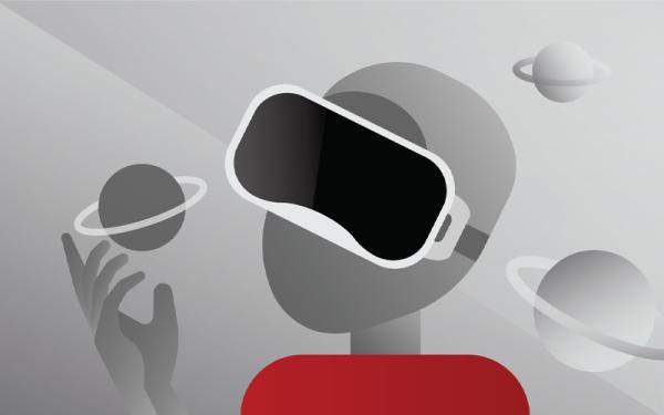 Illustration of a person wearing a VR headset