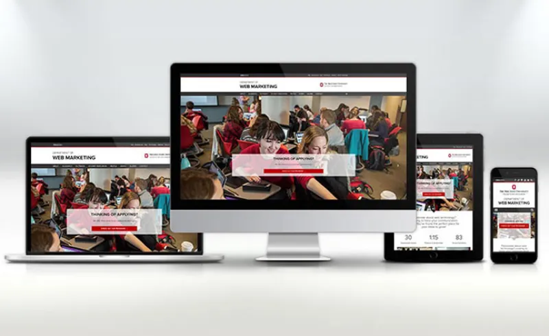 Standard site template showing on various devices