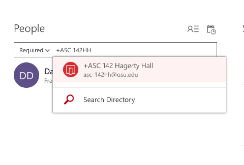 Figure showing Outlook calendar choices