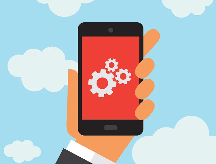 Mobile phone app development illustration