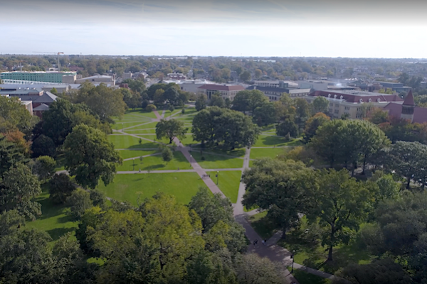 Drone shot of The Oval