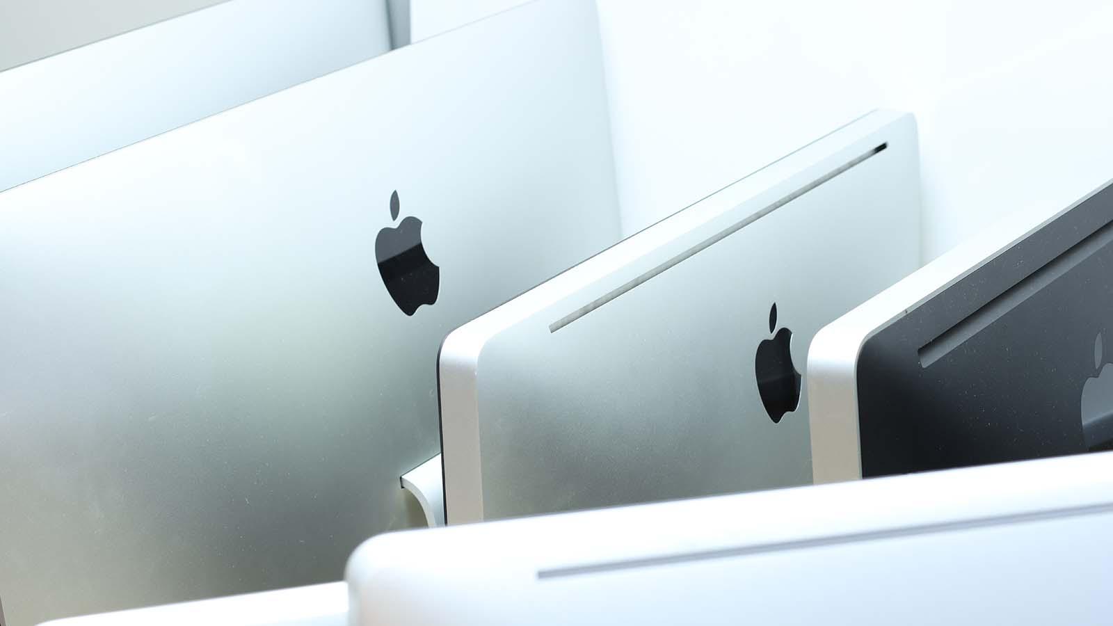 Apple Computers in a row