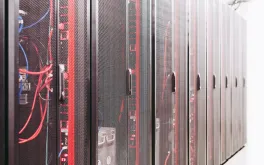 Servers stacked side-by-side in a room
